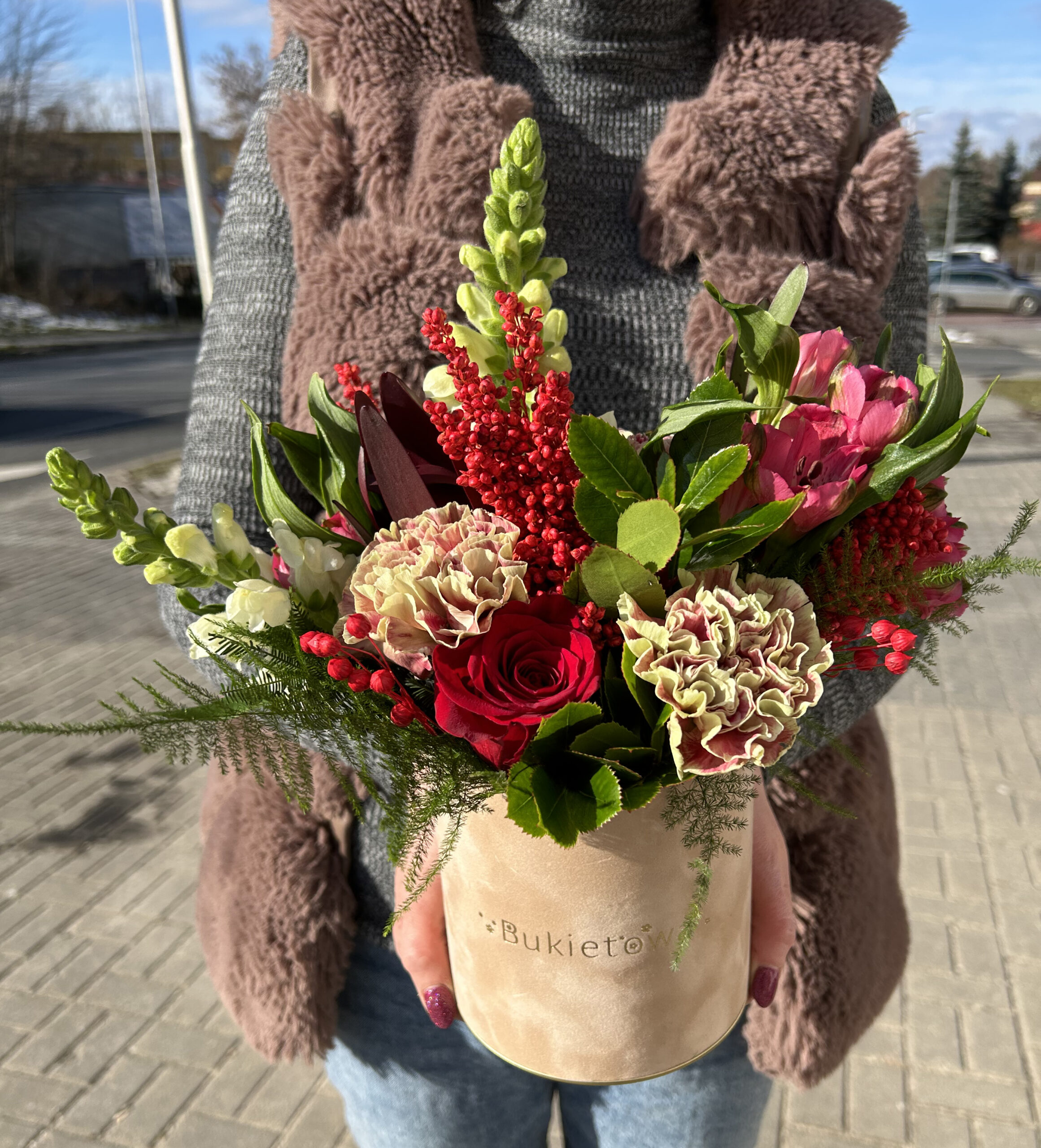 Flowerbox Mini Beżowy