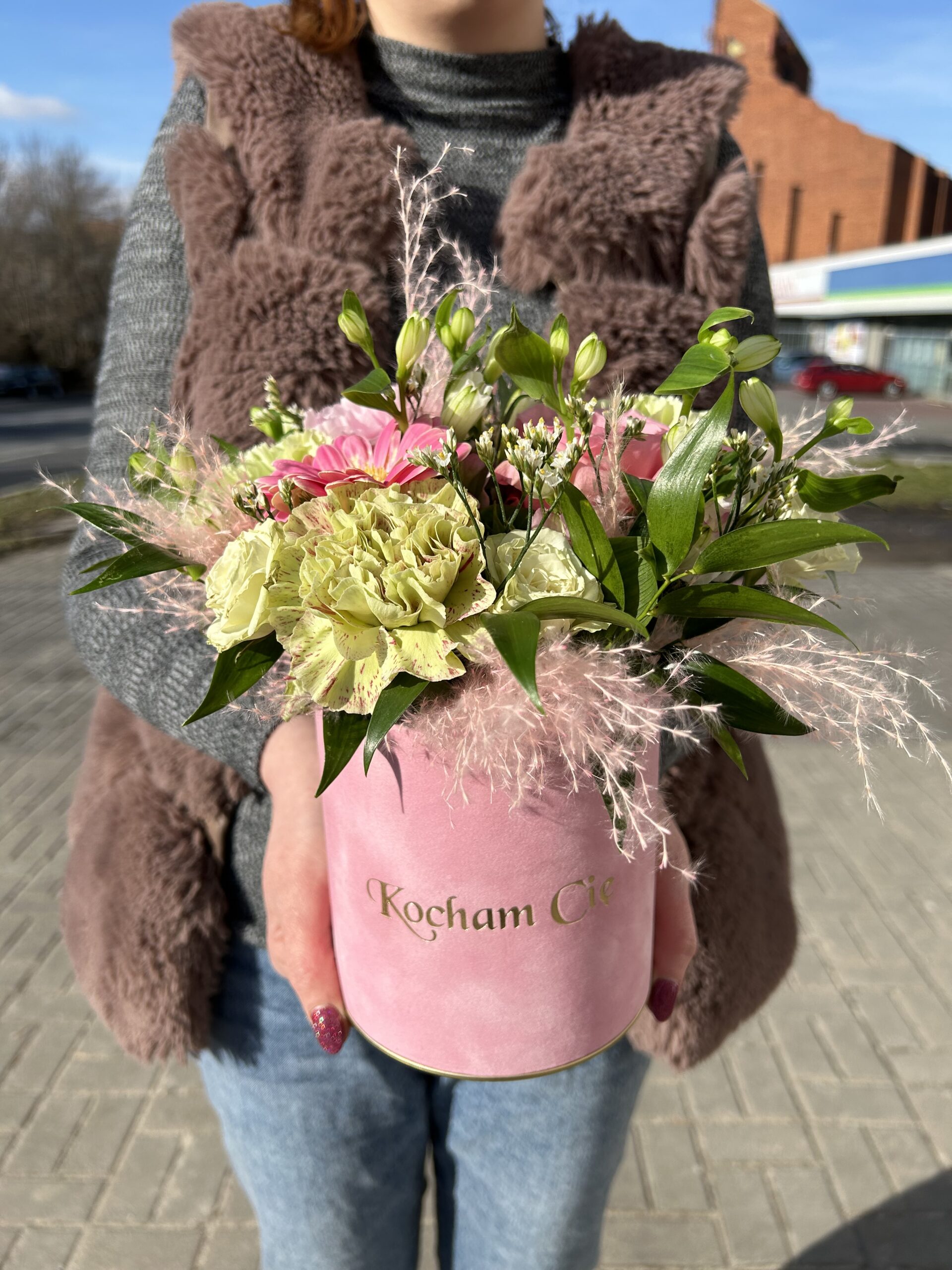 Flowerbox Kocham Cię Różowy