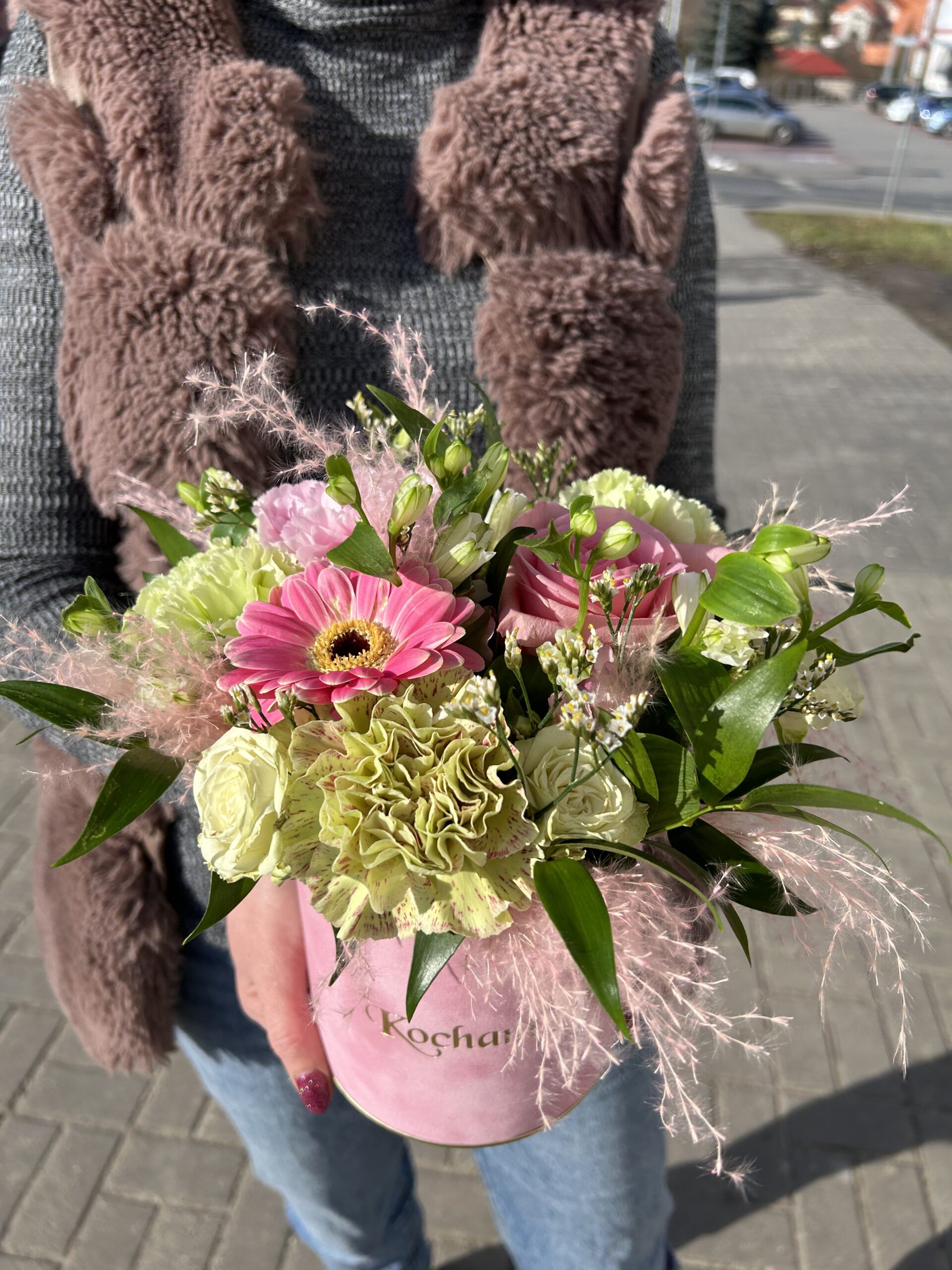 Flowerbox Kocham Cię Różowy