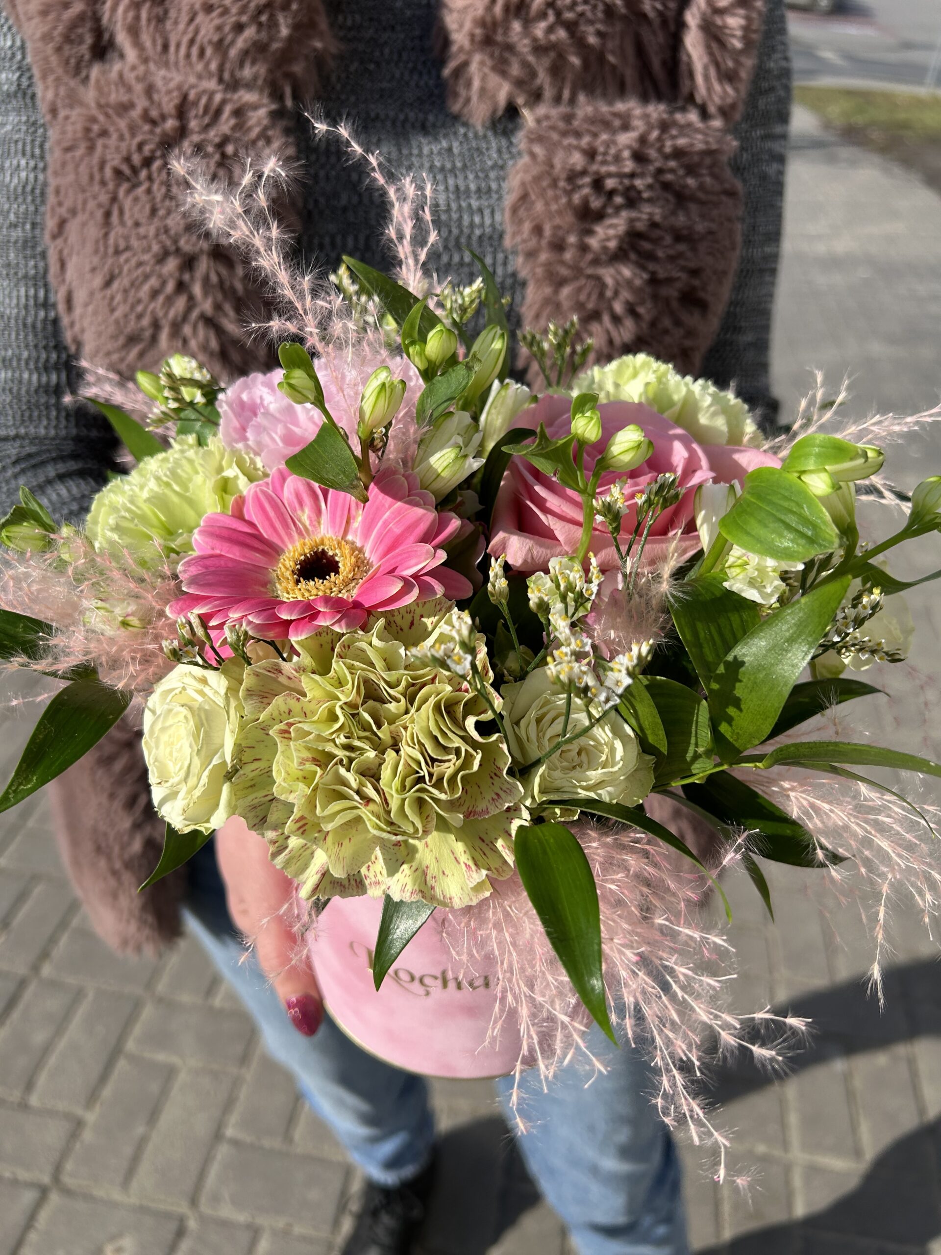 Flowerbox Kocham Cię Różowy